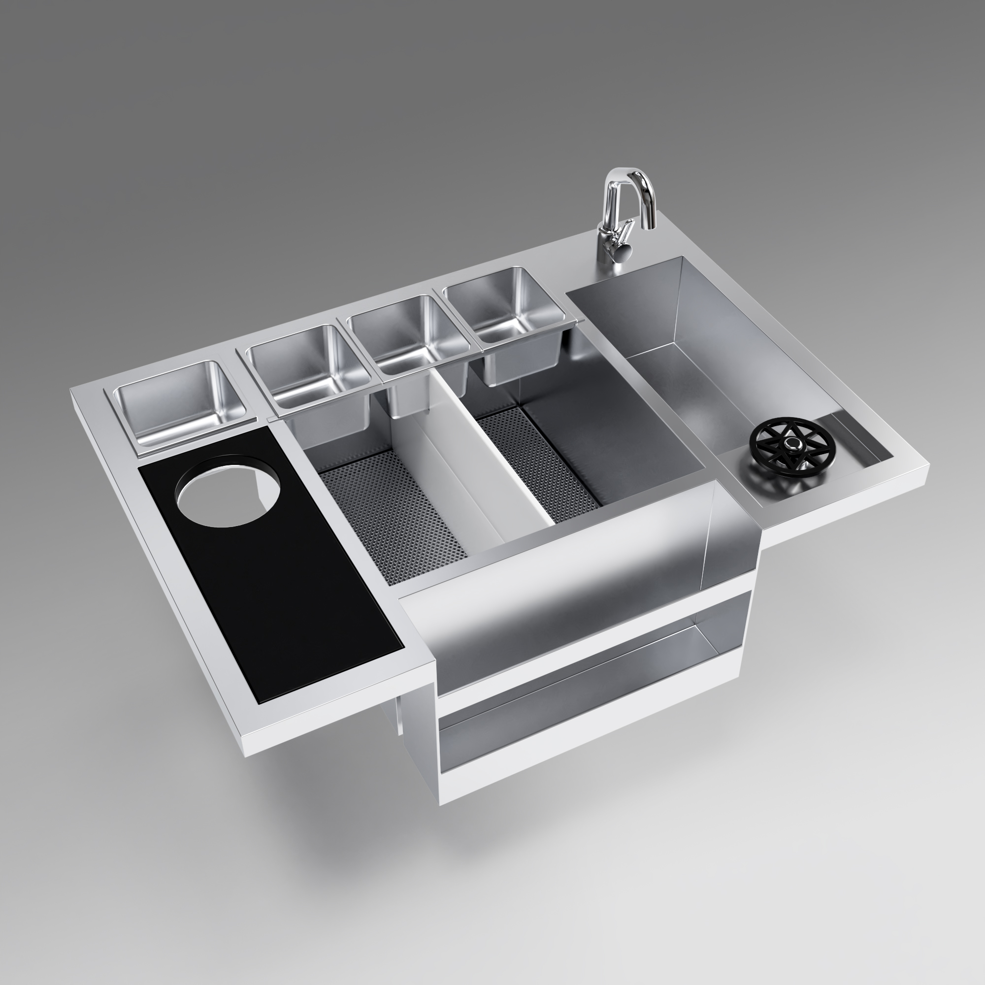 Drop-in RVS Cocktailbar Werkstation 100 cm