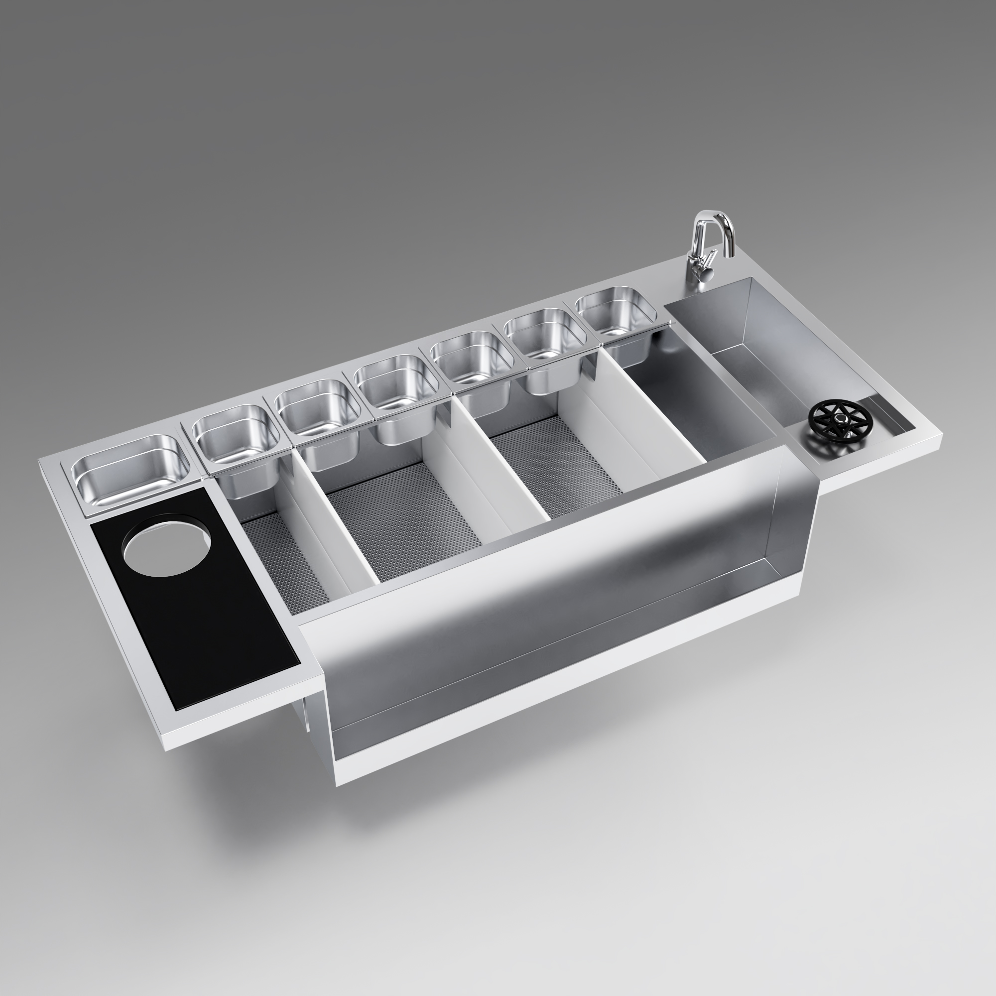 Drop-in RVS Cocktailbar Werkstation 150 cm